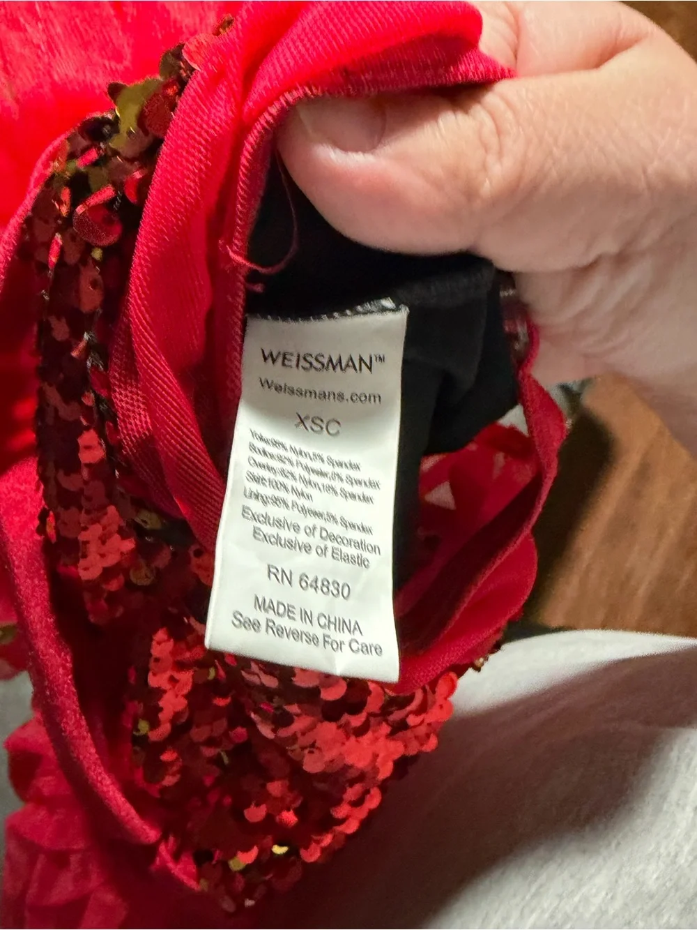 Weissman Girls XSC Red Gold Sequin Tutu Dance Costume Recital Competition